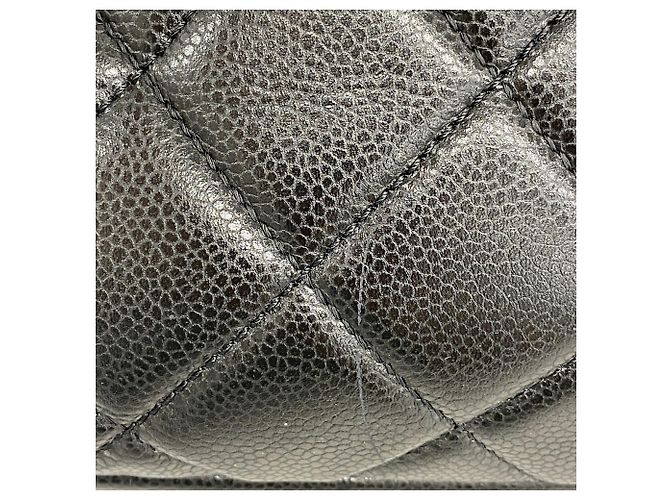 Borsa Tote Chanel in pelle di vitello martellata nera Nero - vista 6