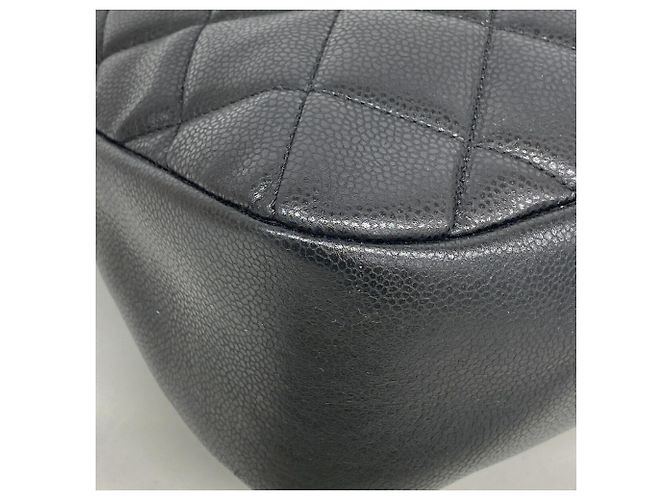 Borsa Tote Chanel in pelle di vitello martellata nera Nero - vista 8