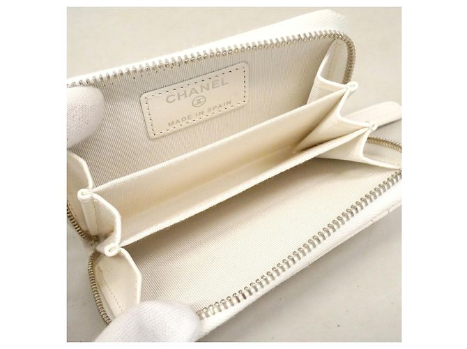 Monedero Chanel Matelassé de piel caviar Blanco - vista 3