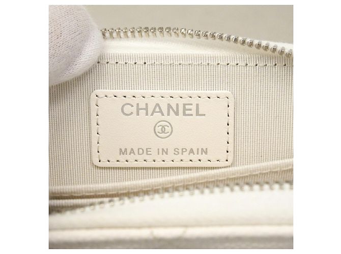 Monedero Chanel Matelassé de piel caviar Blanco - vista 4
