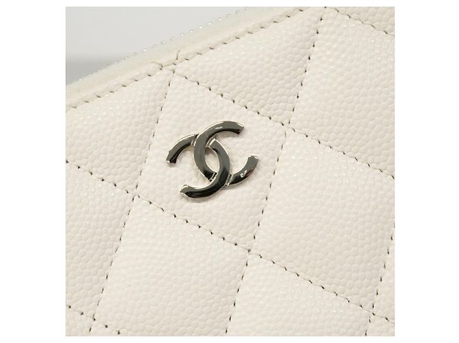 Monedero Chanel Matelassé de piel caviar Blanco - vista 6