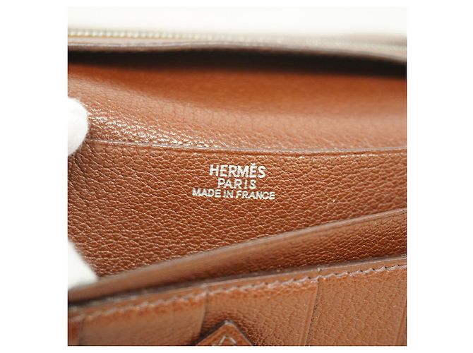 Hermès Cartera larga Hermes Bearn en Chevre Mysore Castaño - vista 4