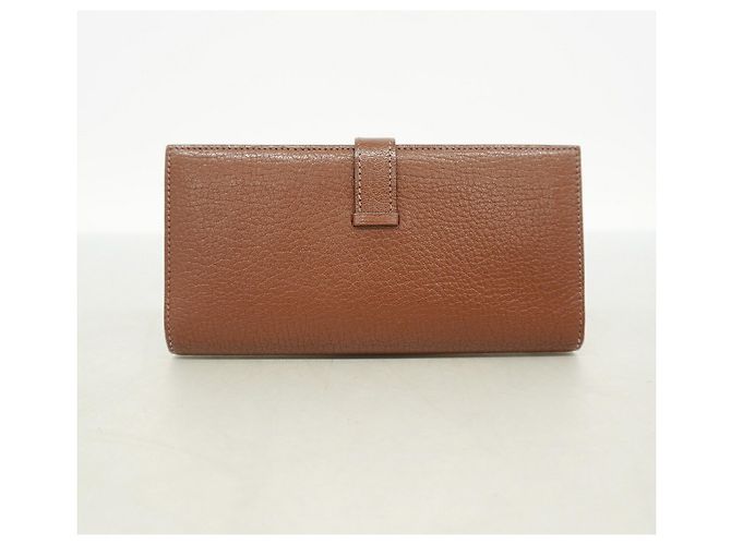 Hermès Cartera larga Hermes Bearn en Chevre Mysore Castaño - vista 7