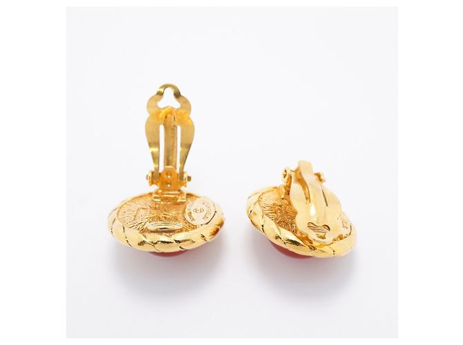 Orecchini a clip Chanel cerchio oro e rosso D'oro - vista 3