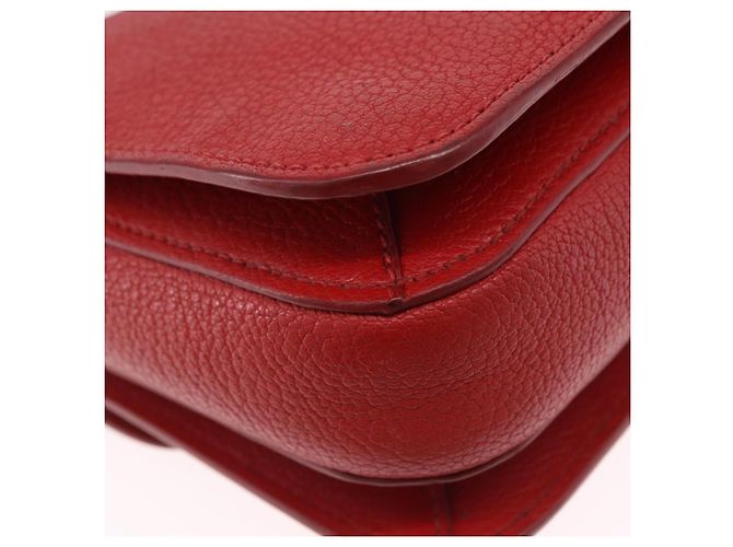 Miu Miu Sac à épaule en cuir rouge or - vue 11