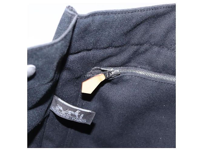 Hermès HERMES Fourre Tout MM Hand Bag Canvas Black Silver - vista 18