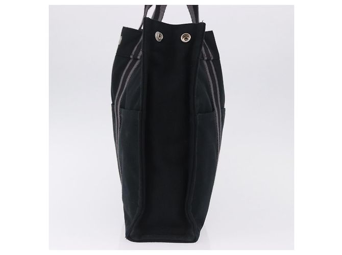Hermès HERMES Fourre Tout MM Hand Bag Canvas Black Silver - vista 5