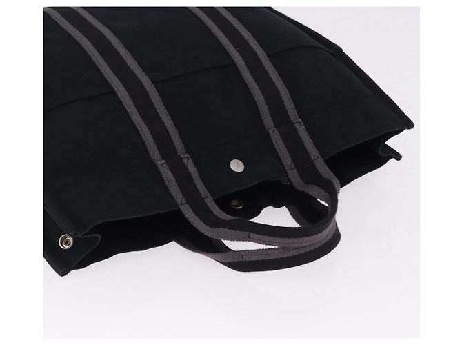 Hermès HERMES Fourre Tout MM Hand Bag Canvas Black Silver - vista 6