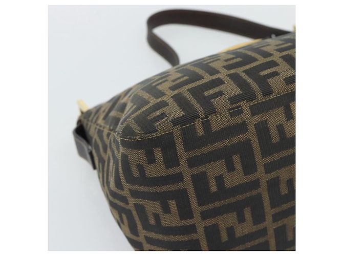 FENDI Zucca Canvas Mamma Baguette Shoulder Bag Brown Black - vista 11