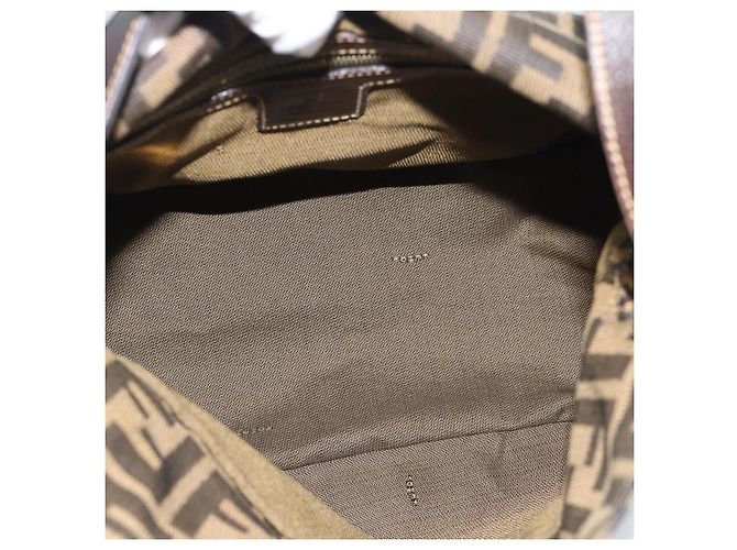 FENDI Zucca Canvas Mamma Baguette Shoulder Bag Brown Black - vista 16
