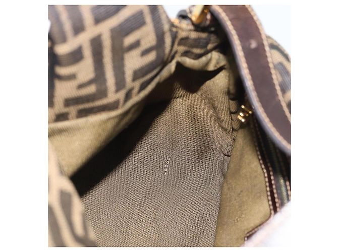 FENDI Zucca Canvas Mamma Baguette Shoulder Bag Brown Black - vista 18