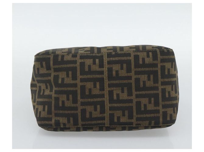 FENDI Zucca Canvas Mamma Baguette Shoulder Bag Brown Black - vista 9