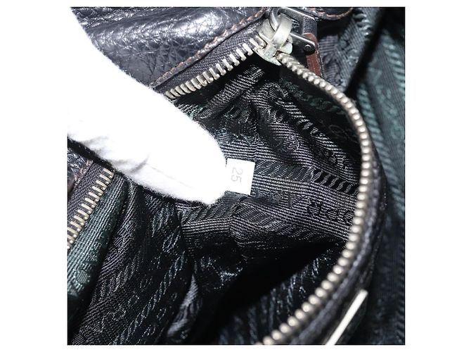 PRADA Shoulder Bag Vittero Dino Leather Black Silver - vista 22