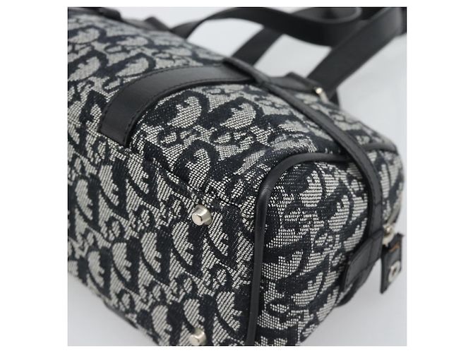 Christian Dior Trotter Canvas Boston Bag Black Silver - vista 12