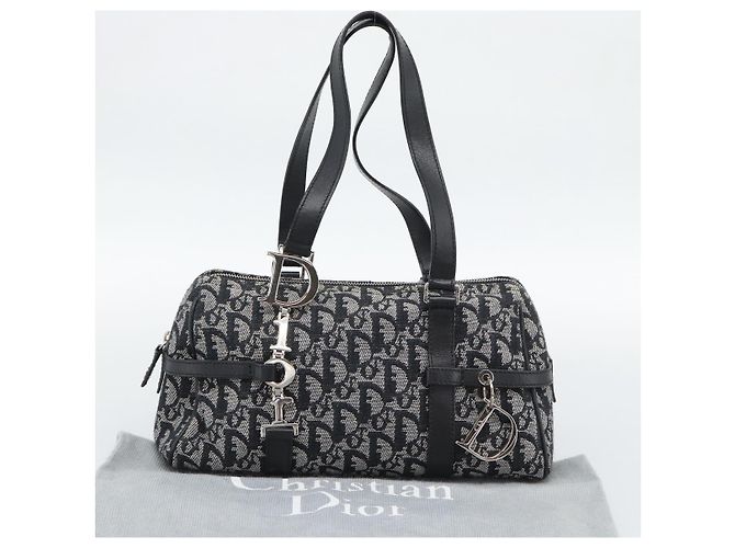 Christian Dior Trotter Canvas Boston Bag Black Silver - vista 23