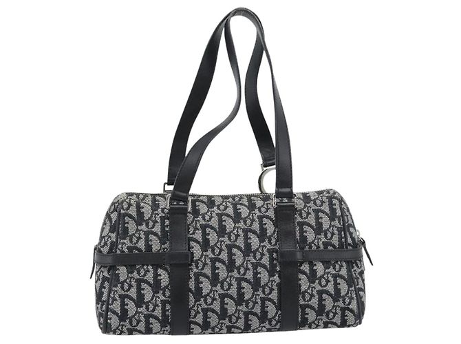 Christian Dior Trotter Canvas Boston Bag Black Silver - vista 3
