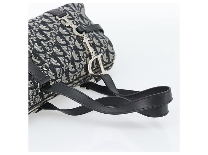 Christian Dior Trotter Canvas Boston Bag Black Silver - vista 7