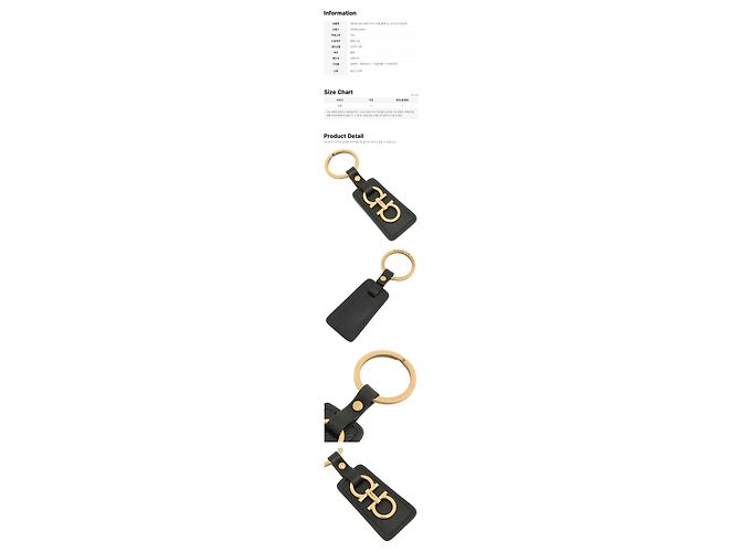Salvatore Ferragamo Portachiavi Double Gancini Dorato Nero - vista 2