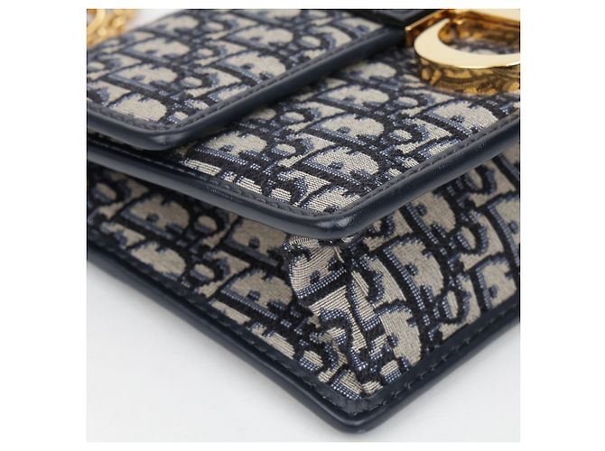 Dior Borsa a catena Montaigne Oblique Jacquard Blue - vista 10