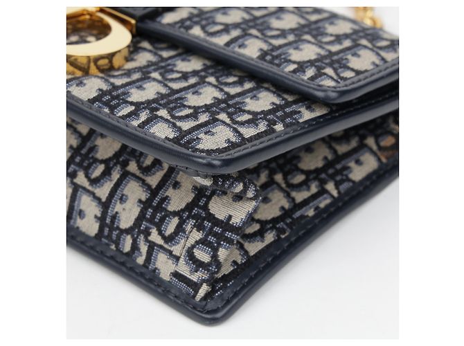 Dior Borsa a catena Montaigne Oblique Jacquard Blue - vista 11