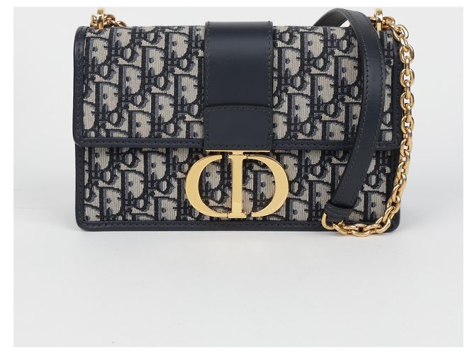 Dior Borsa a catena Montaigne Oblique Jacquard Blue - vista 2