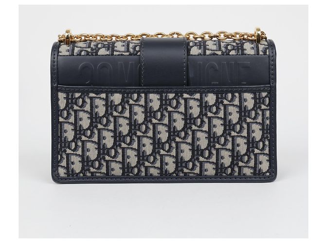Dior Borsa a catena Montaigne Oblique Jacquard Blue - vista 4