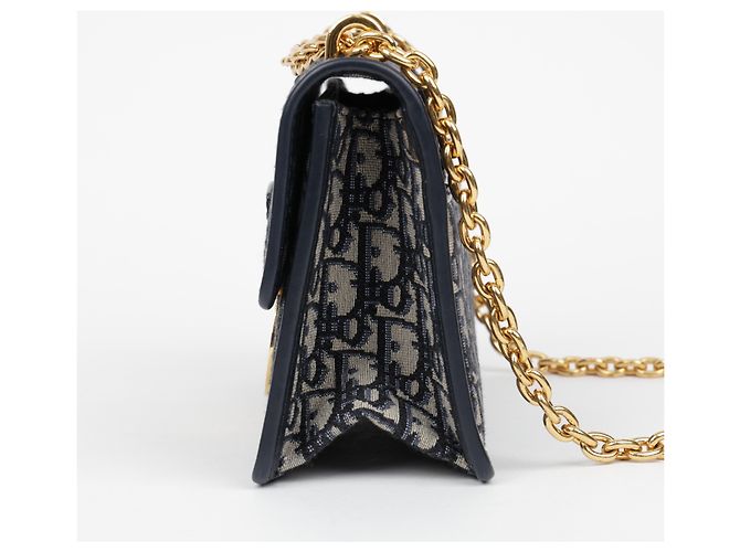 Dior Borsa a catena Montaigne Oblique Jacquard Blue - vista 7