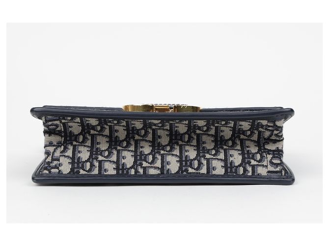 Dior Borsa a catena Montaigne Oblique Jacquard Blue - vista 9