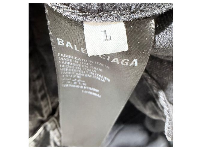 Balenciaga Blauer Logo Bomber Trucker Denim Jacket Schwarz - Ansicht 8
