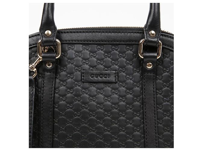 Gucci Mini Borsa Tote Dome in Pelle Microshima Nera Nero - vista 3