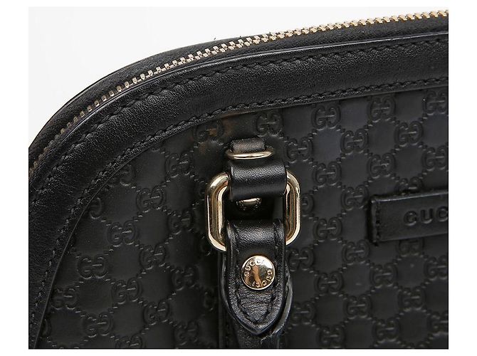 Gucci Mini Borsa Tote Dome in Pelle Microshima Nera Nero - vista 4
