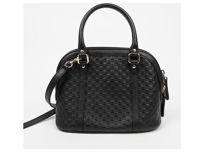 Gucci Mini Borsa Tote Dome in Pelle Microshima Nera Nero - vista 5