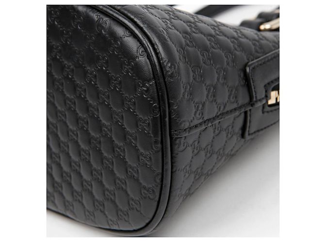 Gucci Mini Borsa Tote Dome in Pelle Microshima Nera Nero - vista 8