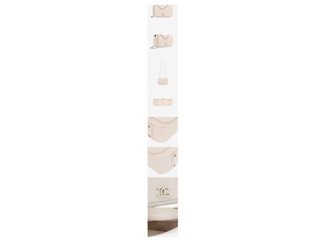 Chanel Borsa a tracolla con patta e catena Medium Beige Series Marrone - vista 2