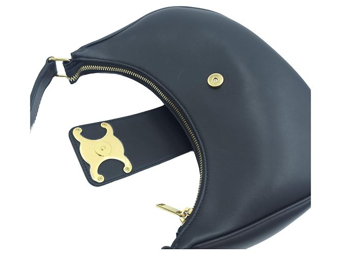 Céline Borsa a spalla Triomphe Ava Medium in pelle di capra nera - vista 20