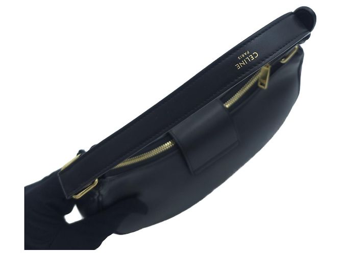 Céline Borsa a spalla Triomphe Ava Medium in pelle di capra nera - vista 6