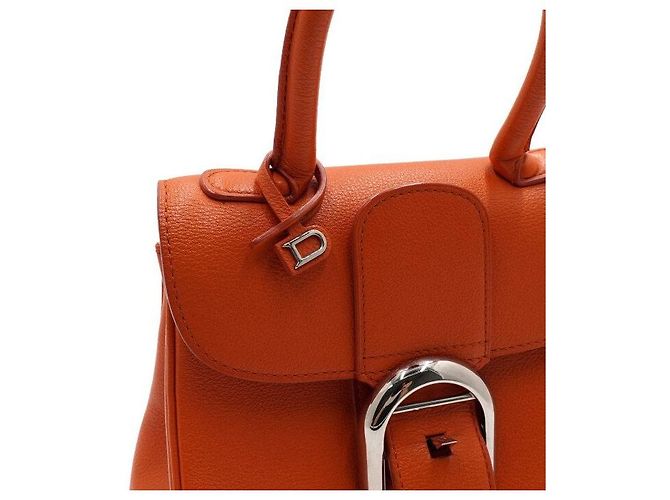 Delvaux Mini borsa tote in pelle arancione con tracolla crossbody - vista 11