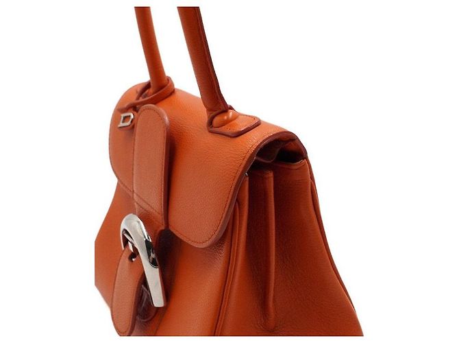 Delvaux Mini borsa tote in pelle arancione con tracolla crossbody - vista 13