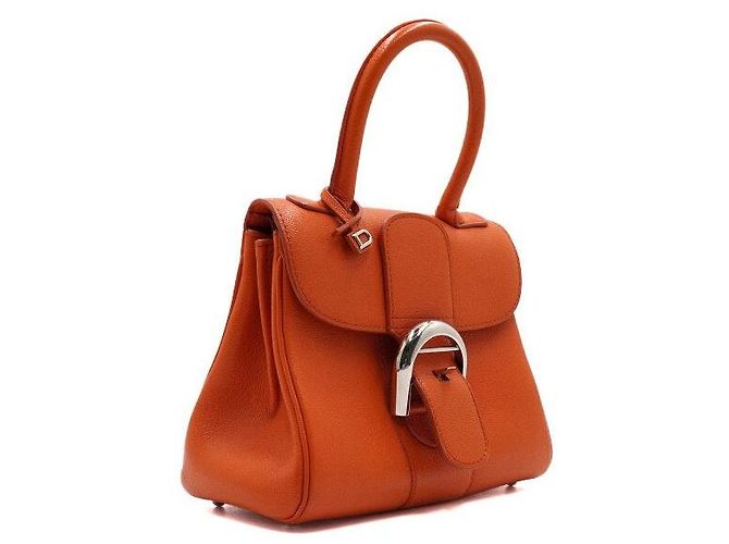 Delvaux Mini borsa tote in pelle arancione con tracolla crossbody - vista 3