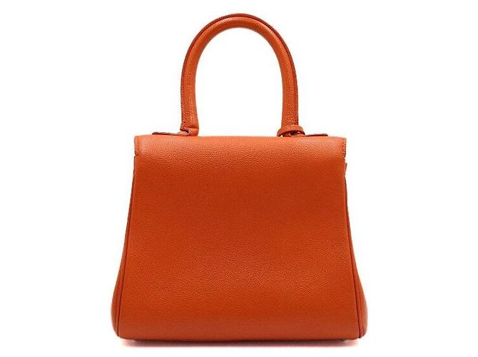 Delvaux Mini borsa tote in pelle arancione con tracolla crossbody - vista 4
