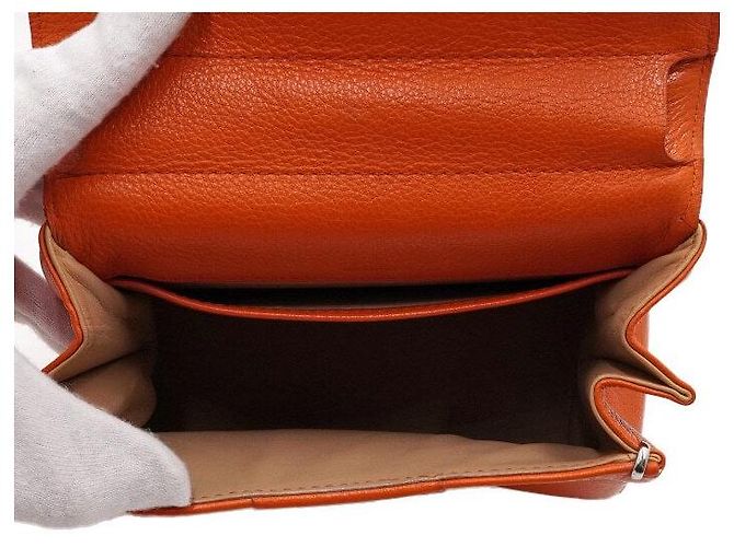 Delvaux Mini borsa tote in pelle arancione con tracolla crossbody - vista 5
