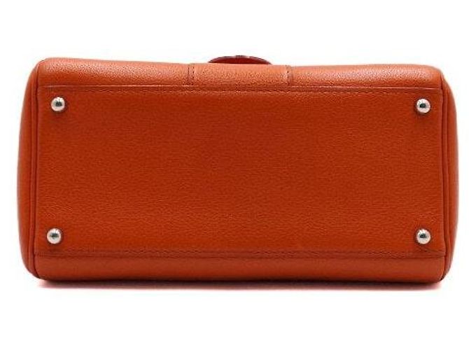 Delvaux Mini borsa tote in pelle arancione con tracolla crossbody - vista 9