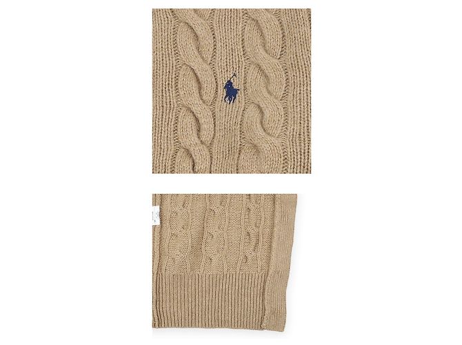 Ralph Lauren Strickjacke mit besticktem Logo und Zopfmuster für Damen (Beige) Braun - Ansicht 4