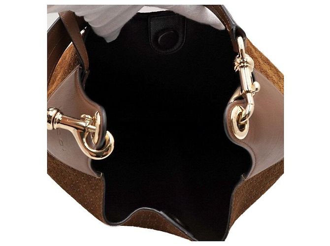 Gucci Borsa a tracolla Hobo da donna Medium in camoscio marrone con logo GG - vista 5