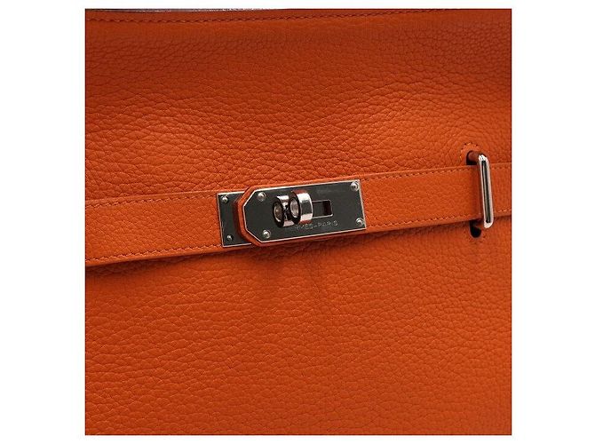 Hermès Bolsa de ombro com ferragens prateadas e alça transversal
 Laranja - vista 12