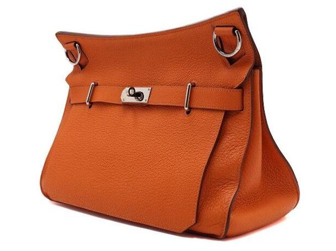 Hermès Bolsa de ombro com ferragens prateadas e alça transversal
 Laranja - vista 2