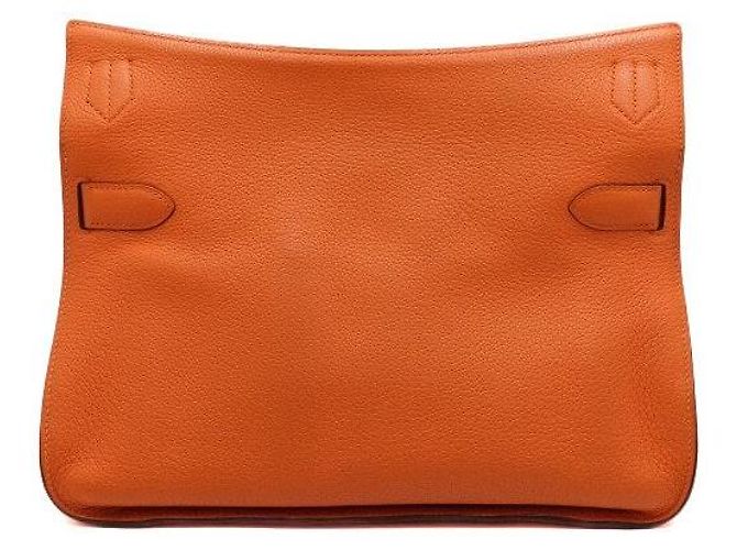 Hermès Bolsa de ombro com ferragens prateadas e alça transversal
 Laranja - vista 4