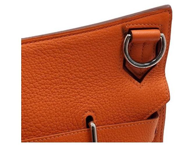Hermès Bolsa de ombro com ferragens prateadas e alça transversal
 Laranja - vista 5