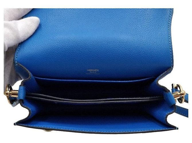 Hermès Borsa a tracolla e crossbody Blue Roulis Gold Hardware - vista 5