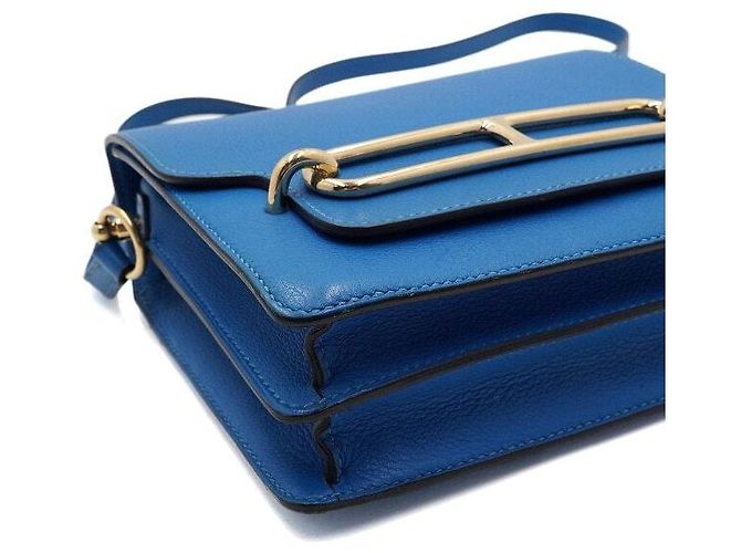 Hermès Borsa a tracolla e crossbody Blue Roulis Gold Hardware - vista 7